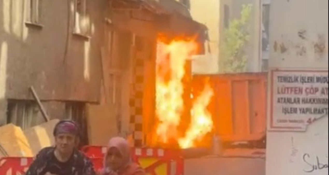 zeytinburnunda yangin dogal gaz borusu alev aldi Aq4BXmad