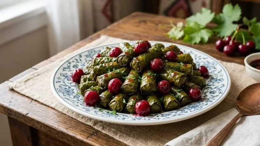 Saray mutfaginin meyveli saheseri zeytinyagli visneli yaprak sarma tarifi XzYgWRdy